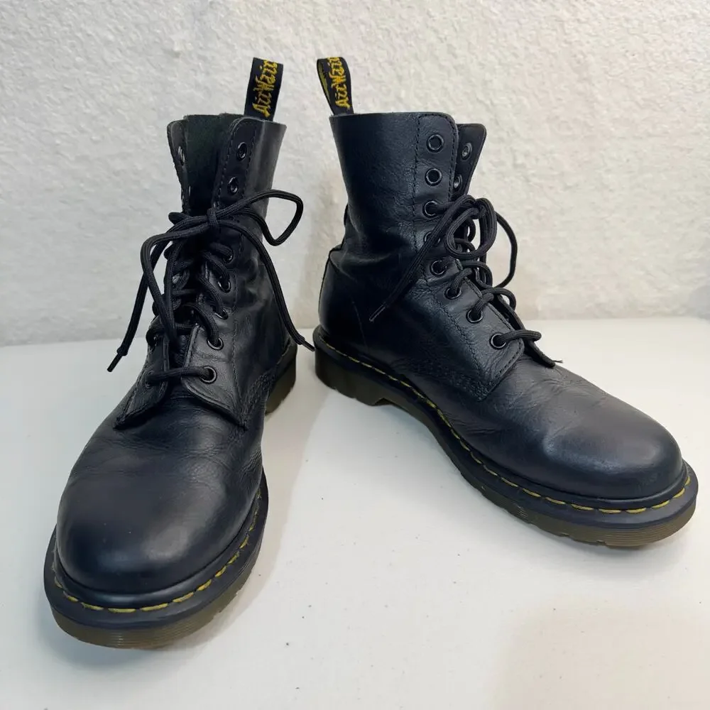 Original Dr Marten 1460 8-Eye Boot Pascal Virginia Leather Black Lace Up Size 10